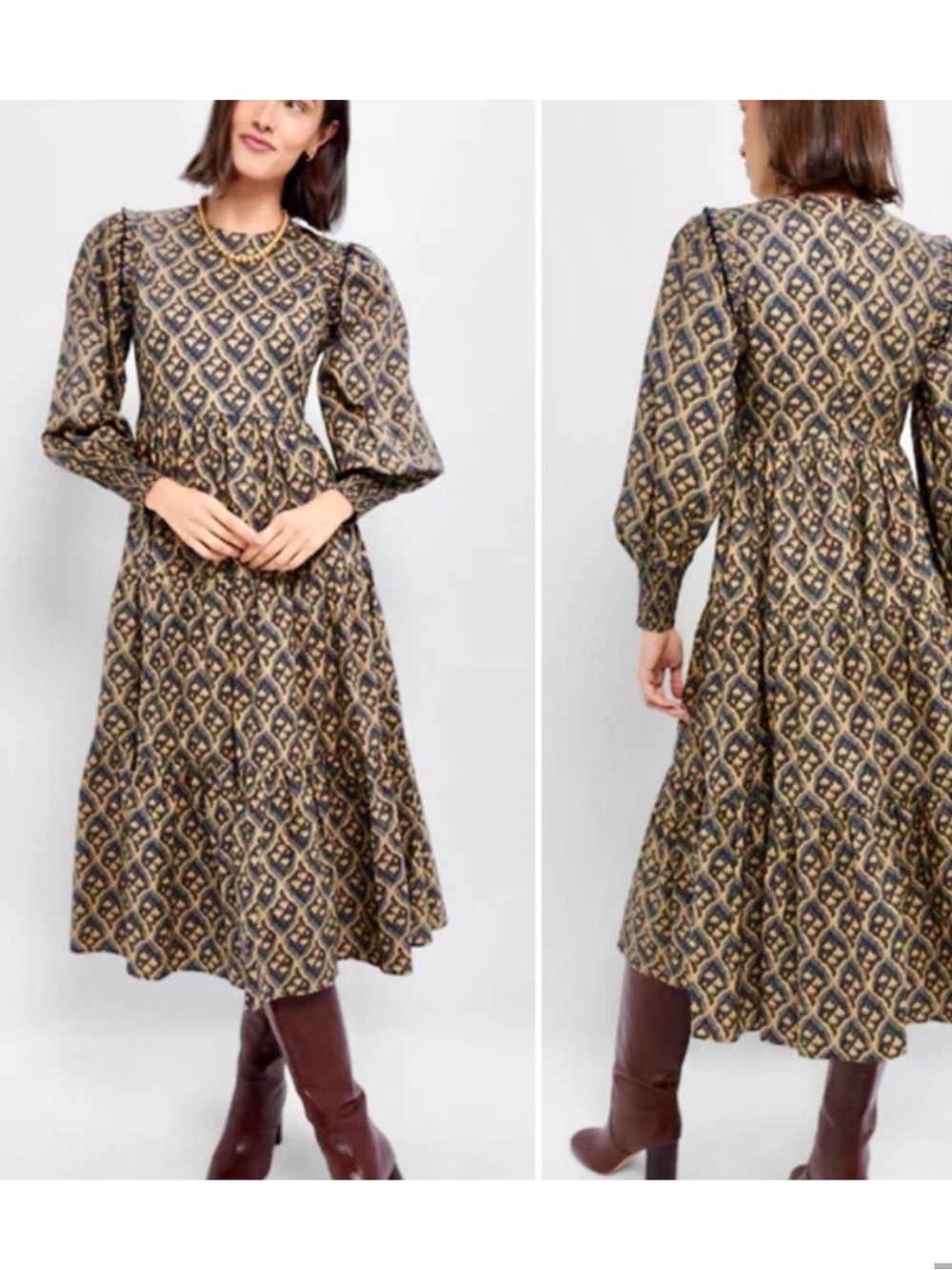 TUCKERNUCK HYACINTH HOUSE Anja Floral Midi Dress Size XL Cottagecore Prairie